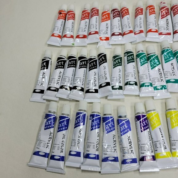 Lot of 70 Oil Acrylic Water Color Paint Tubes 12ml Some Used Art Studio - Picture 2 of 6